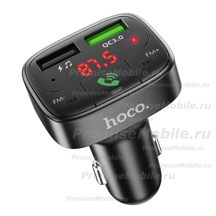 Автомобильный FM модулятор (трансмиттер) Hoco E59 (3.1А/QC 3.0/2 порта USB/Bluetooth) <черный> ― 