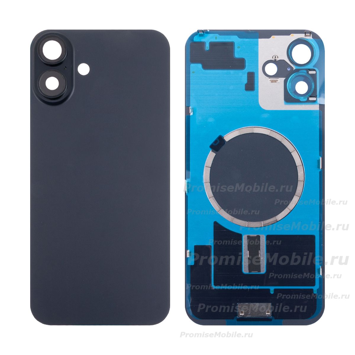 Задняя крышка для Apple iPhone 16 Plus в сборе с магнитом MagSafe <черный> (оригинал) ― 