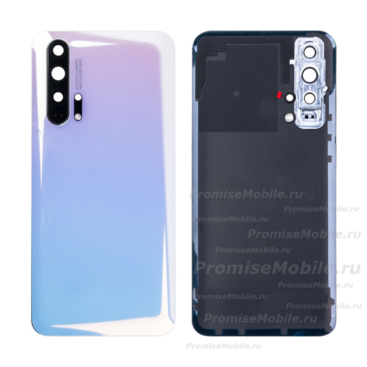 Задняя крышка для Honor 20 Pro (YAL-L41) со стеклом камеры <белый> (оригинал) ― 
