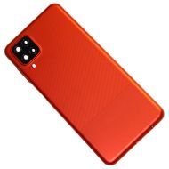 Задняя крышка для Samsung SM-A125F (Galaxy A12) со стеклом камеры <красный>