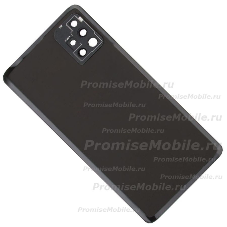Задняя крышка для Samsung SM-A515F (Galaxy A51) со стеклом камеры <черный> (премиум) ― 