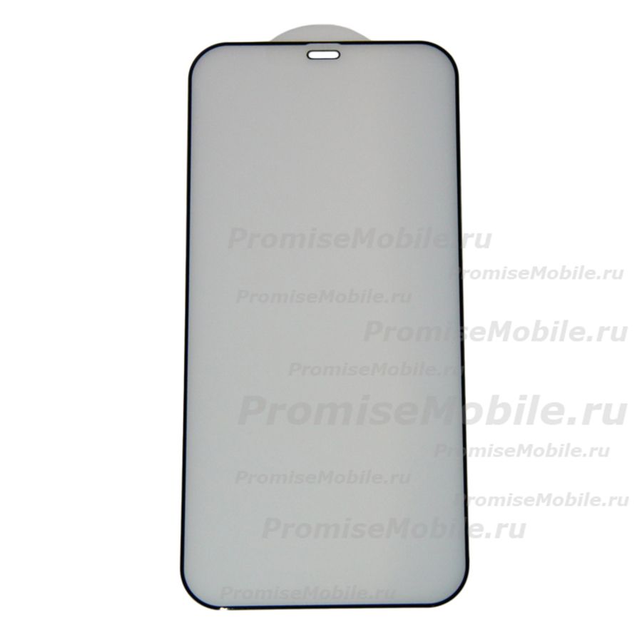 Защитное стекло для Apple iPhone 12 (2,5D/закаленное, матовое, полная наклейка) <черный> ― 