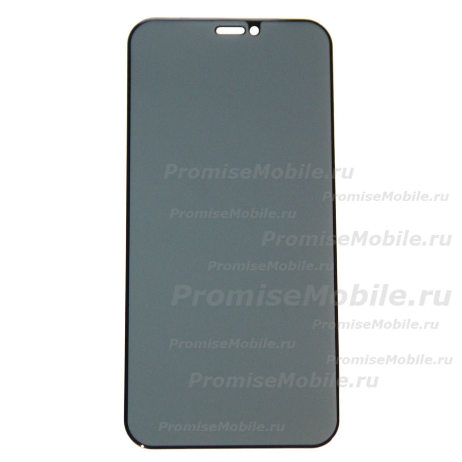 Защитное стекло для Apple iPhone 12 mini (закаленное, полное покрытие, антишпион) <черный> ― 