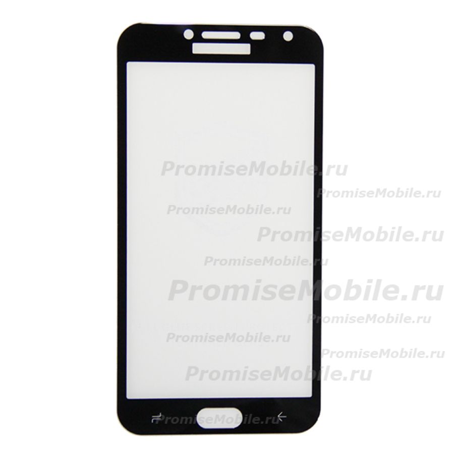 Защитное стекло для Samsung SM-J400F (Galaxy J4 2018) (2,5D/полная наклейка) <черный> ― 