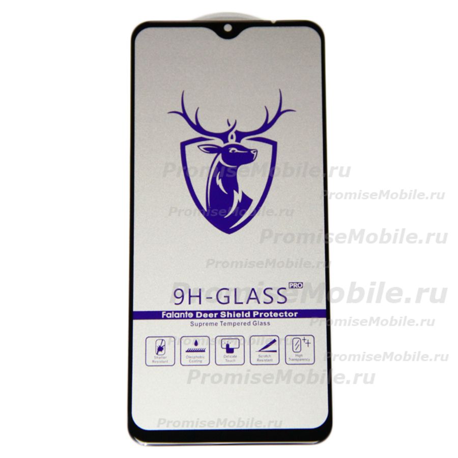 Защитное стекло для Xiaomi M2004J19AG (2.5D/закаленное, полная наклейка) <черный> в блистере ― 