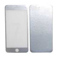 Защитное стекло для Apple iPhone 8 Plus (две стороны 4D) кожа <серебристый>