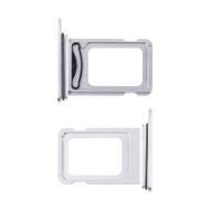 Лоток sim-карты для Apple iPhone 15 Pro Max (2 Sim) <белый>