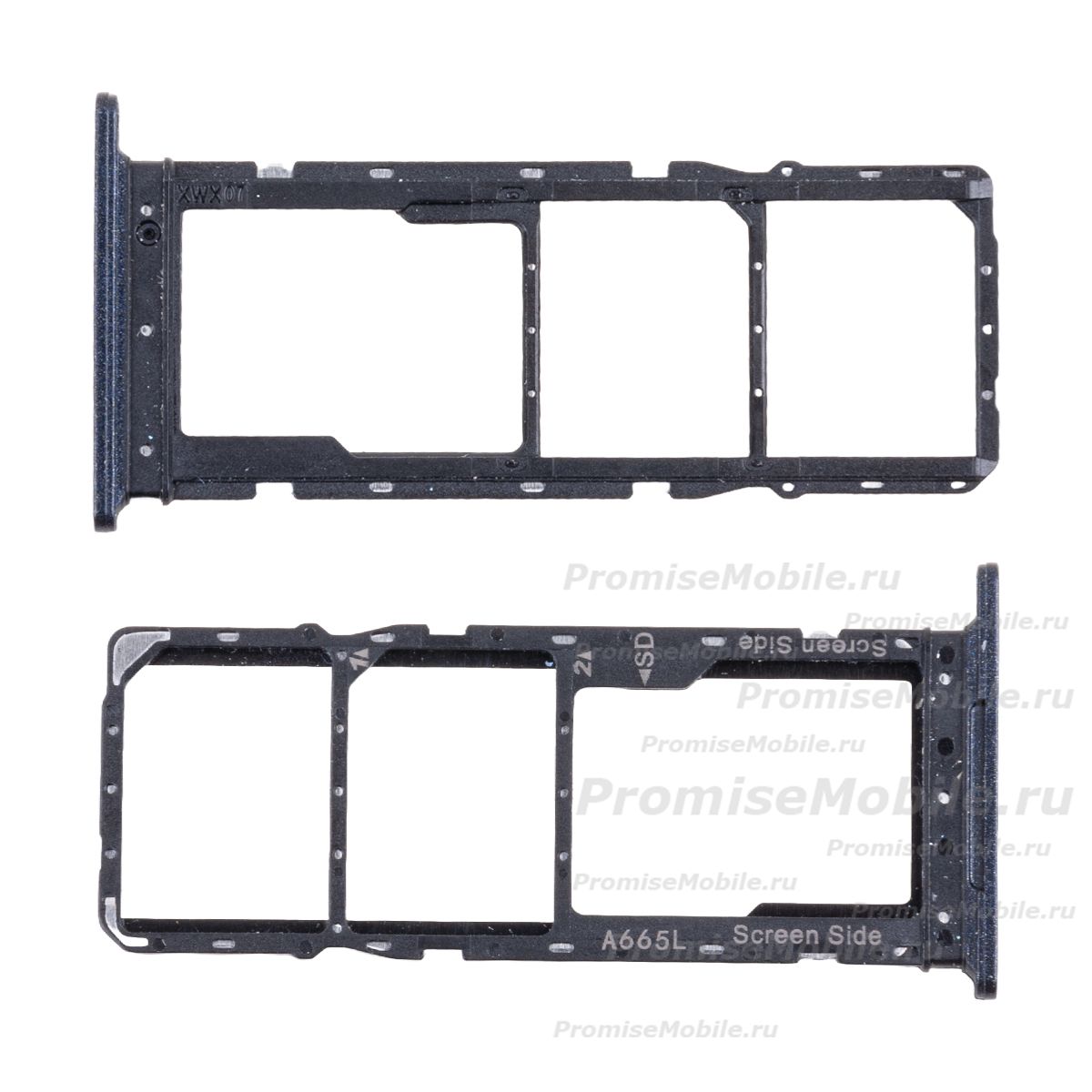 Лоток sim-карты для Itel A70 (A665L) и карты памяти <черный> ― 