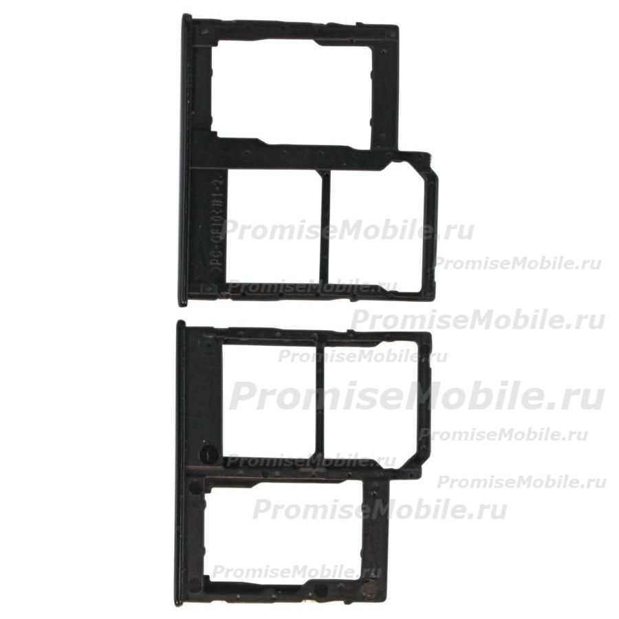 Лоток sim-карты для Samsung SM-A405F (Galaxy A40) и карты памяти <черный> ― 