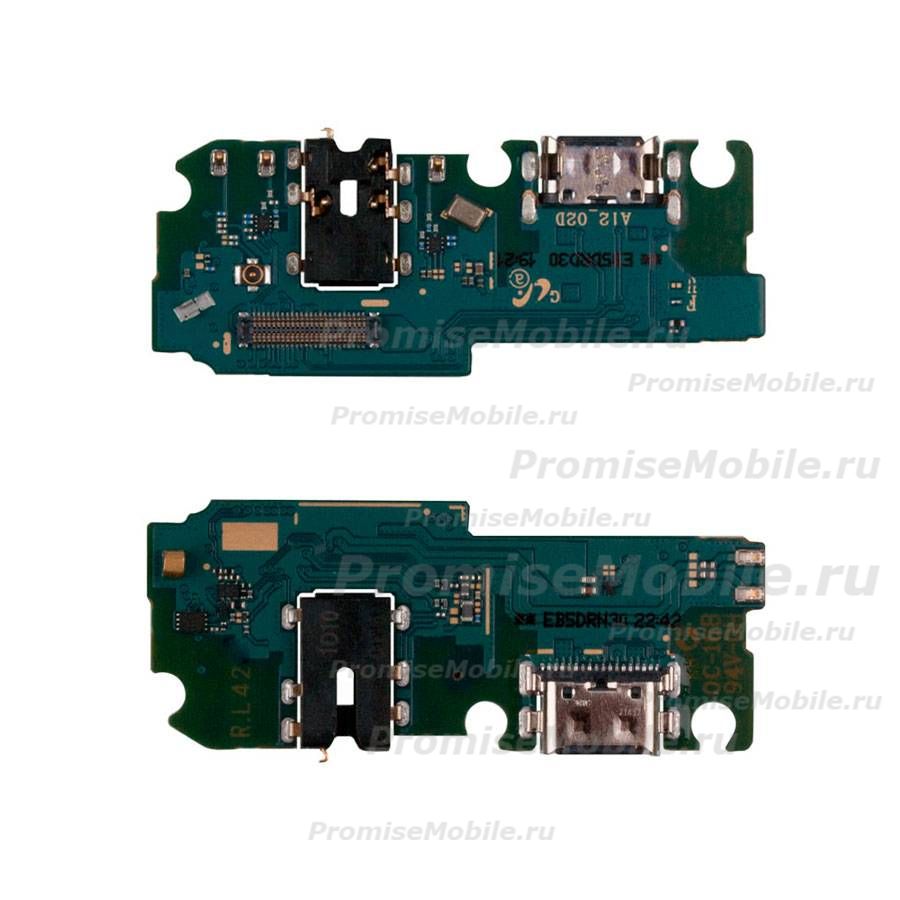 Плата нижняя для Samsung SM-M127F (Galaxy M12) на системный разъем, разъем гарнитуры и микрофон (оригинал) ― 