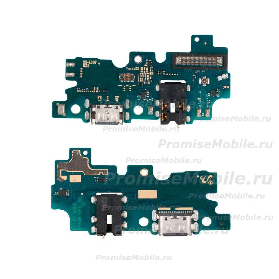 Плата нижняя для Samsung SM-A307F (Galaxy A30s) на системный разъем, разъем гарнитуры и микрофон ― 