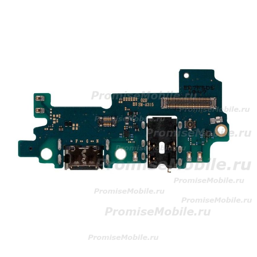 Плата нижняя для Samsung SM-A315F (Galaxy A31) на системный разъем, разъем гарнитуры и микрофон (оригинал) ― 