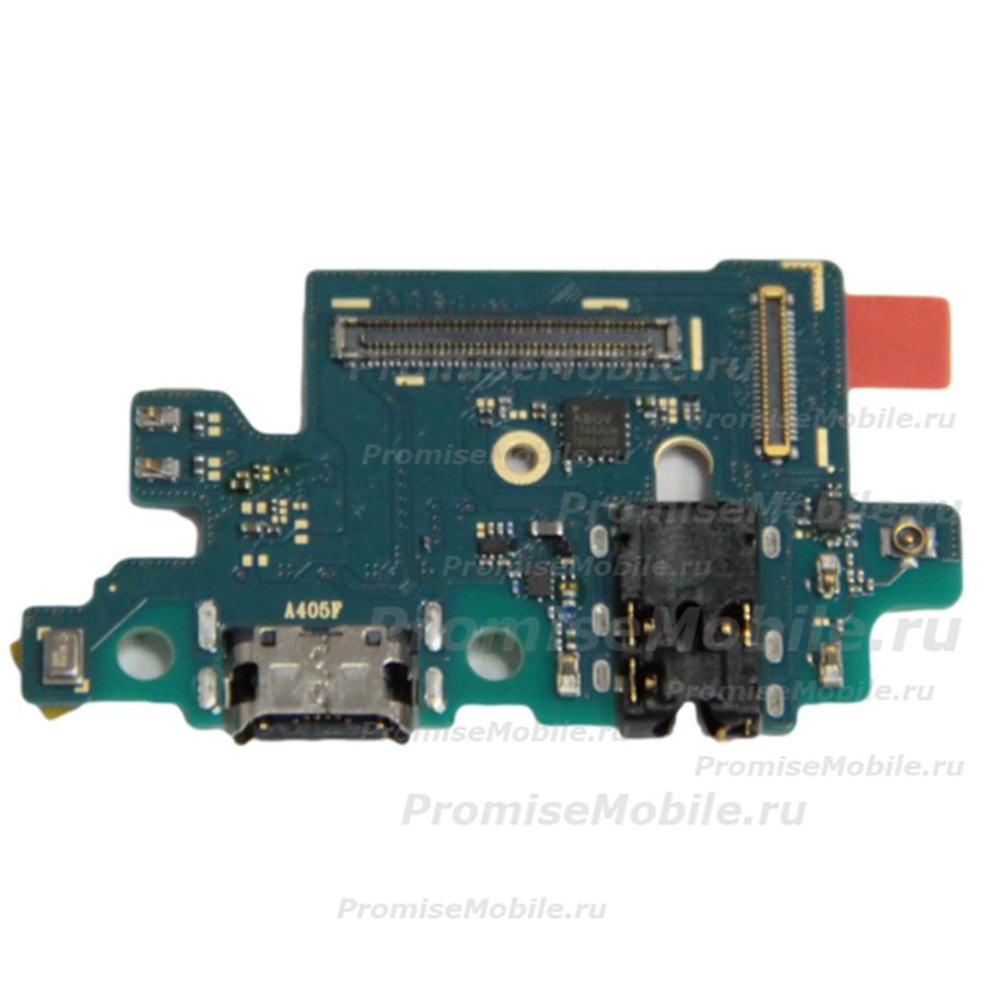 Плата нижняя для Samsung SM-A405F (Galaxy A40) на системный разъем, разъем гарнитуры и микрофон ― 