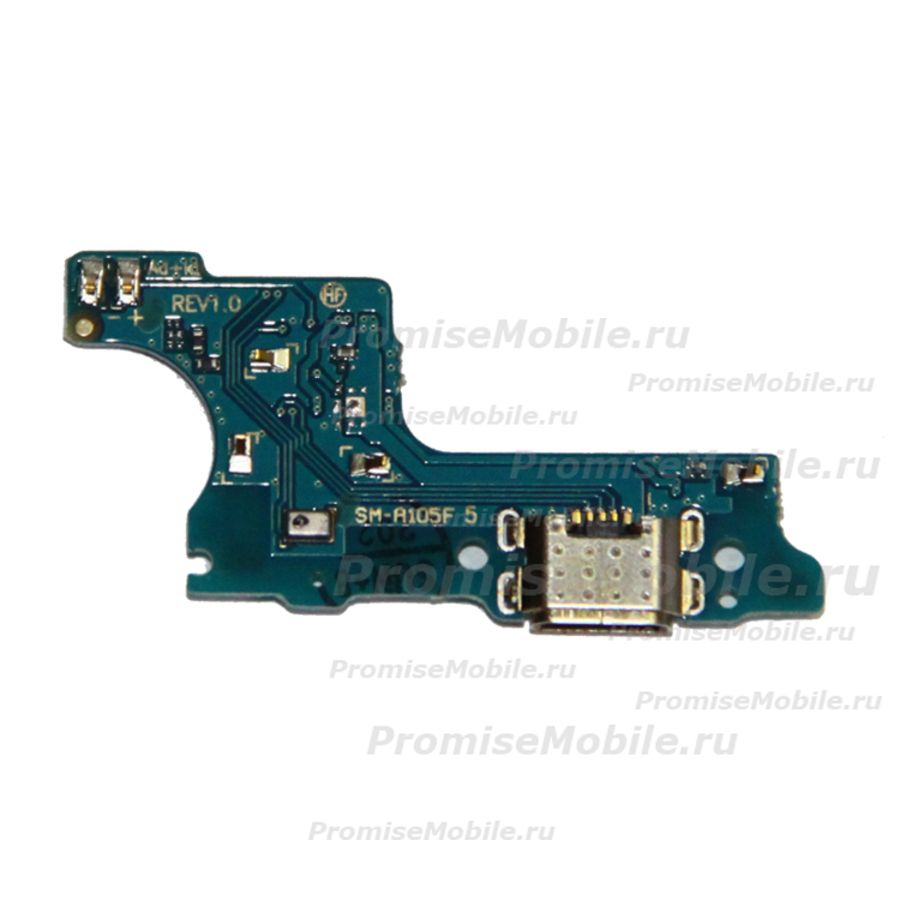 Плата нижняя для Samsung SM-A015F (Galaxy A01) на системный разъем и микрофон (узкий разъем шлейфа) ― 