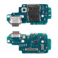 Плата нижняя для Samsung SM-S918B (Galaxy S23 Ultra) на системный разъем, разъем Sim-карты и микрофон (премиум)