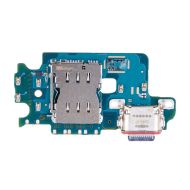 Плата нижняя для Samsung SM-S921B (Galaxy S24) на системный разъем, разъем Sim-карты и микрофон (оригинал)