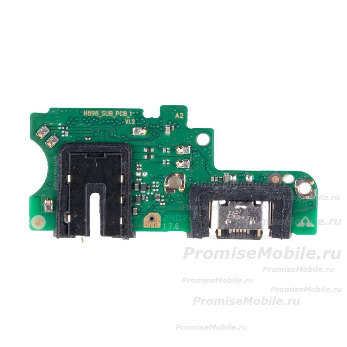 Плата нижняя для Tecno Camon 30 (CL6) на системный разъем, разъем гарнитуры и микрофон (оригинал) ― 