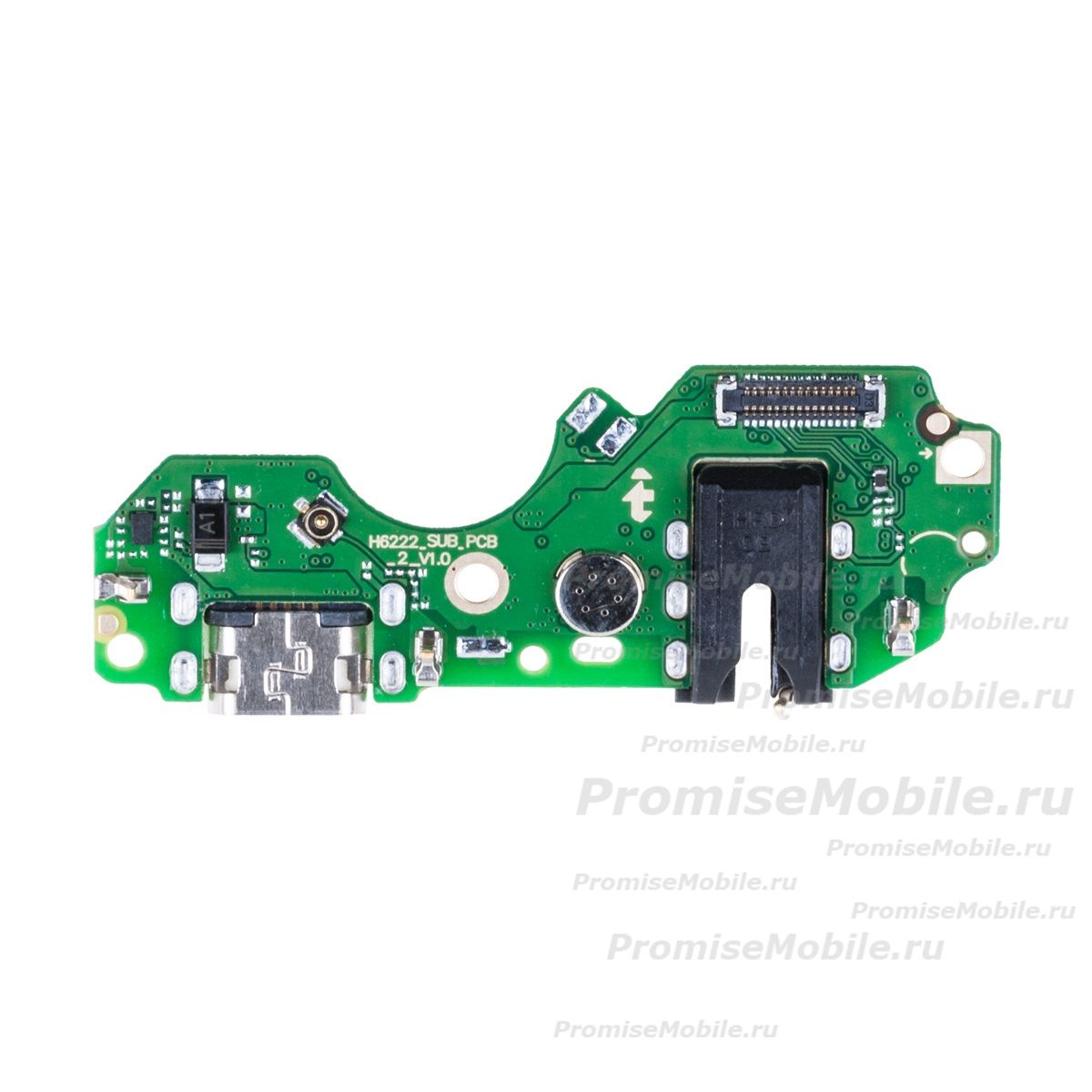 Плата нижняя для Tecno Spark 8C (KG5n) на системный разъем, разъем гарнитуры и микрофон ― 