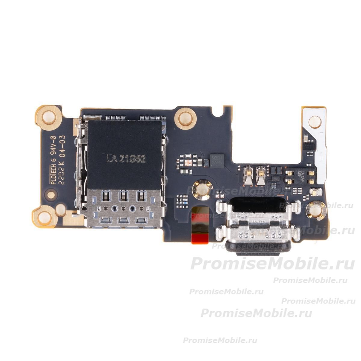 Плата нижняя для Xiaomi 11T на системный разъем, разъем Sim-карты и микрофон (оригинал SP) ― 