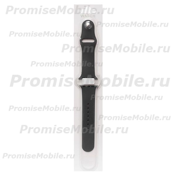 Ремешки для Apple Watch Series 7 (41 mm) Sport Band силиконовый (размер L) <темно-серый> ― 