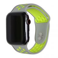 Ремешки для Apple Watch SE (40 mm) Sport Band силиконовый перфорированный (размер L) <серо-зеленый>