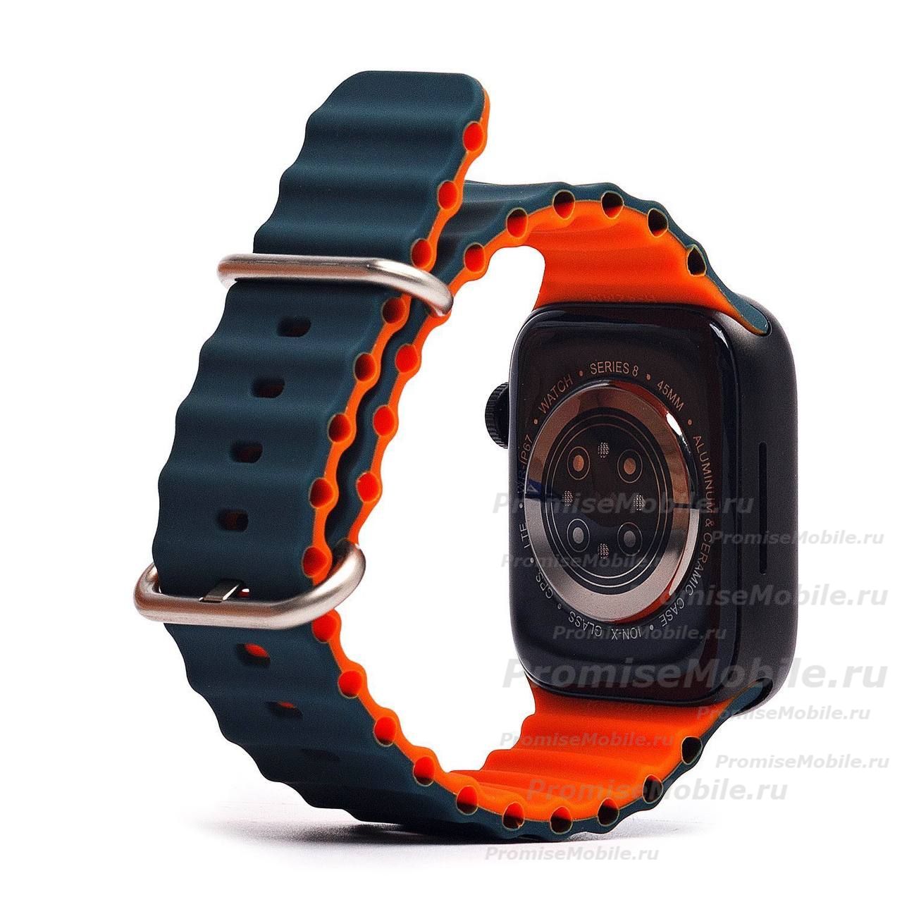 Ремешки для Apple Watch SE (44 mm) Ocean Band силиконовый <оранжево-синий> ― 