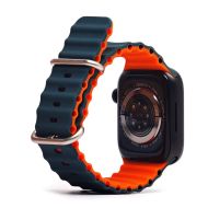 Ремешки для Apple Watch SE (44 mm) Ocean Band силиконовый <оранжево-синий>