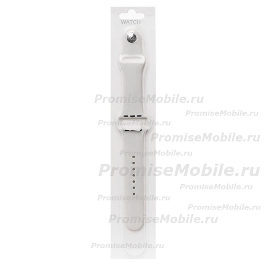 Ремешки для Apple Watch Series 6 (44 mm) Sport Band силиконовый (размер S) <слоновая кость> ― 