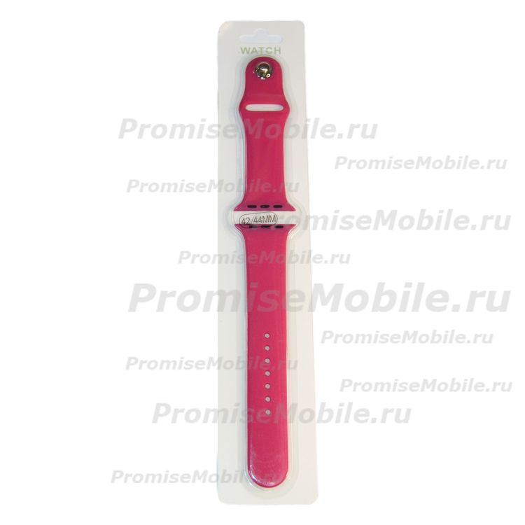 Ремешки для Apple Watch SE (44 mm) Sport Band силиконовый (размер L) <темная фуксия> ― 