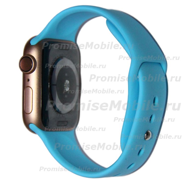 Ремешки для Apple Watch Series 6 (44 mm) Sport Band силиконовый (размер S) <голубой> ― 