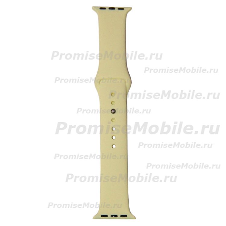 Ремешки для Apple Watch Series 5 (44 mm) Sport Band силиконовый (размер S) <лимонный крем> ― 