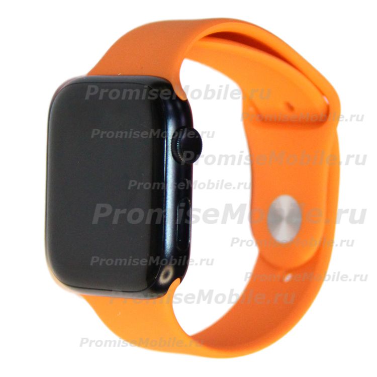 Ремешки для Apple Watch Series 7 (45 mm) Sport Band силиконовый (размер S) <светло-оранжевый> ― 