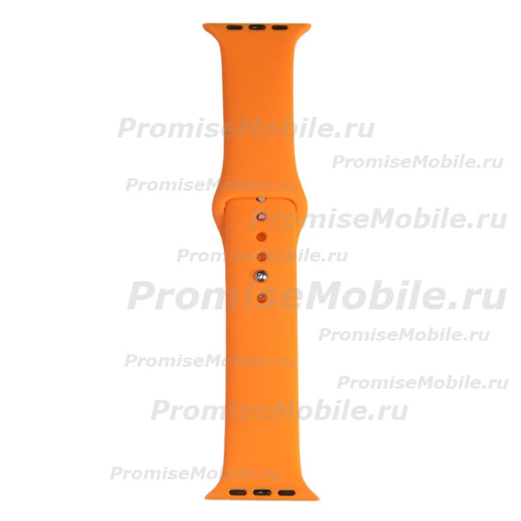 Ремешки для Apple Watch Series 7 (45 mm) Sport Band силиконовый (размер S) <светло-оранжевый> ― 