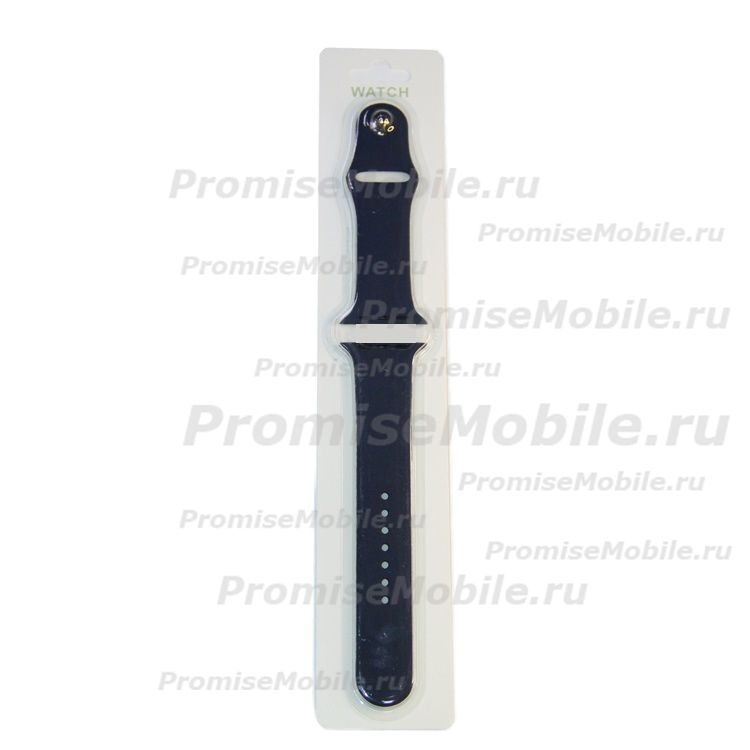 Ремешки для Apple Watch SE (44 mm) Sport Band силиконовый (размер S) <полночный синий> ― 
