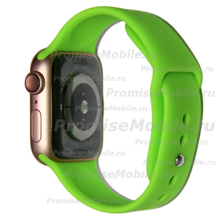 Ремешки для Apple Watch Series 7 (45 mm) Sport Band силиконовый (размер S) <салатовый> ― 