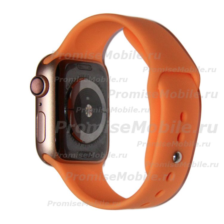 Ремешки для Apple Watch Series 7 (45 mm) Sport Band силиконовый (размер S) <свежая папайя> ― 