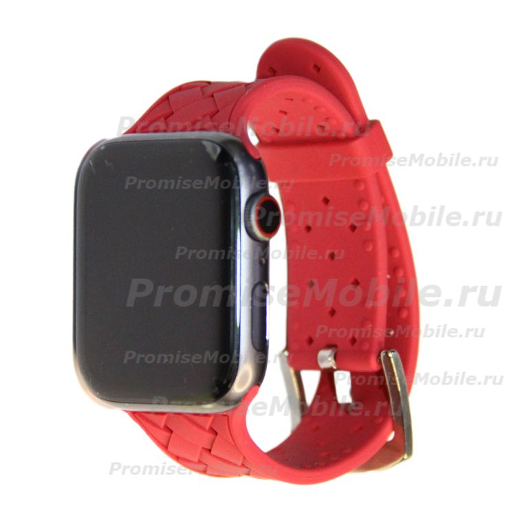 Ремешки для Apple Watch Series 1 (42 mm) силиконовый плетеный <красный> ― 