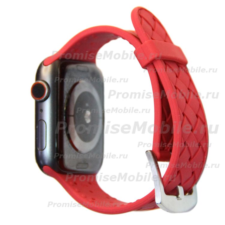 Ремешки для Apple Watch Series 1 (42 mm) силиконовый плетеный <красный> ― 