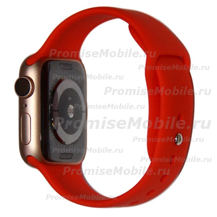 Ремешки для Apple Watch SE (40 mm) Sport Band силиконовый (размер S) <светло-красный> ― 