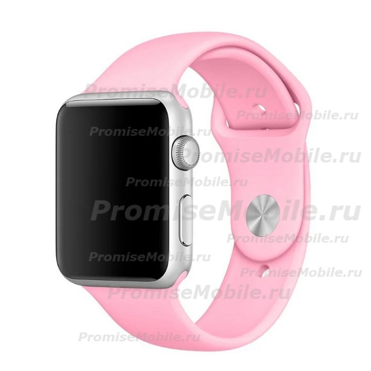 Ремешки для Apple Watch Series 4 (44 mm) Sport Band силиконовый (размер L) <светло-розовый> ― 