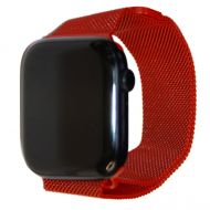 Ремешки для Apple Watch SE (40 mm) металлический миланский <красный>