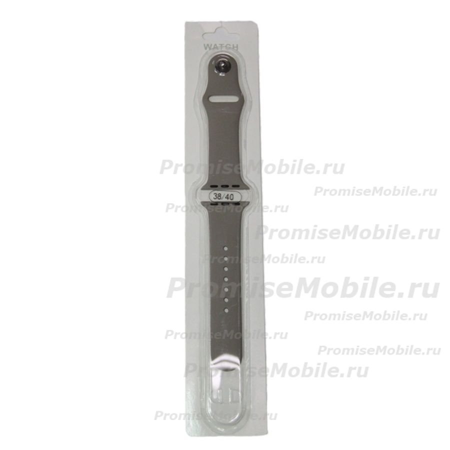 Ремешки для Apple Watch Series 7 (41 mm) Sport Band силиконовый (размер L) <серый> ― 