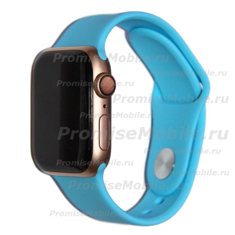 Ремешки для Apple Watch SE (40 mm) Sport Band силиконовый (размер S) <голубой> ― 