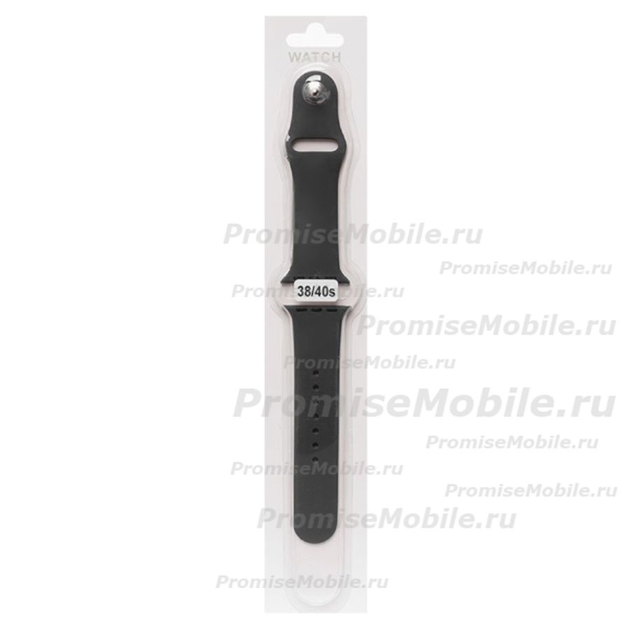 Ремешки для Apple Watch Series 5 (40 mm) Sport Band силиконовый (размер S) <темно-серый> ― 