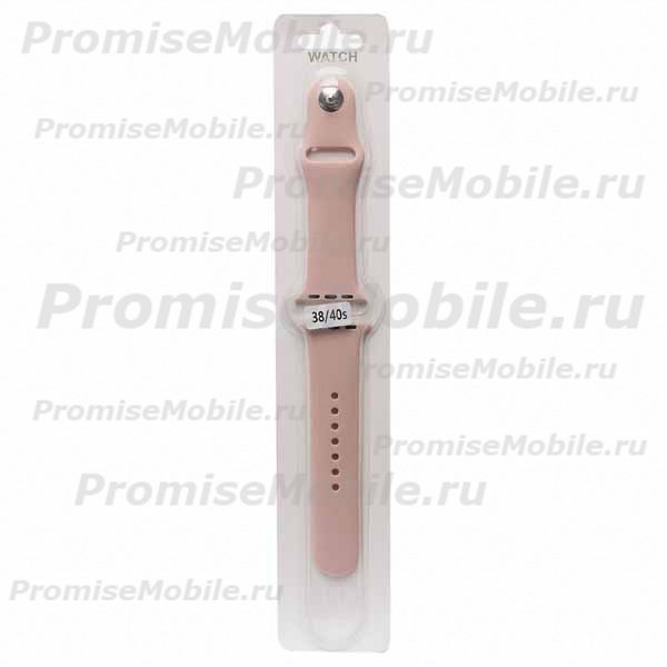 Ремешки для Apple Watch SE (40 mm) Sport Band силиконовый (размер L) <розовый песок> ― 