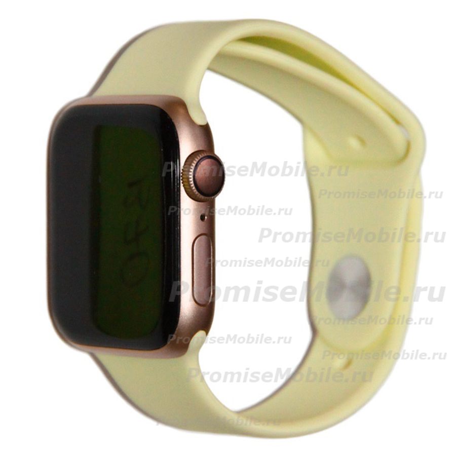 Ремешки для Apple Watch Series 7 (41 mm) Sport Band силиконовый (размер S) <лимонный крем> ― 