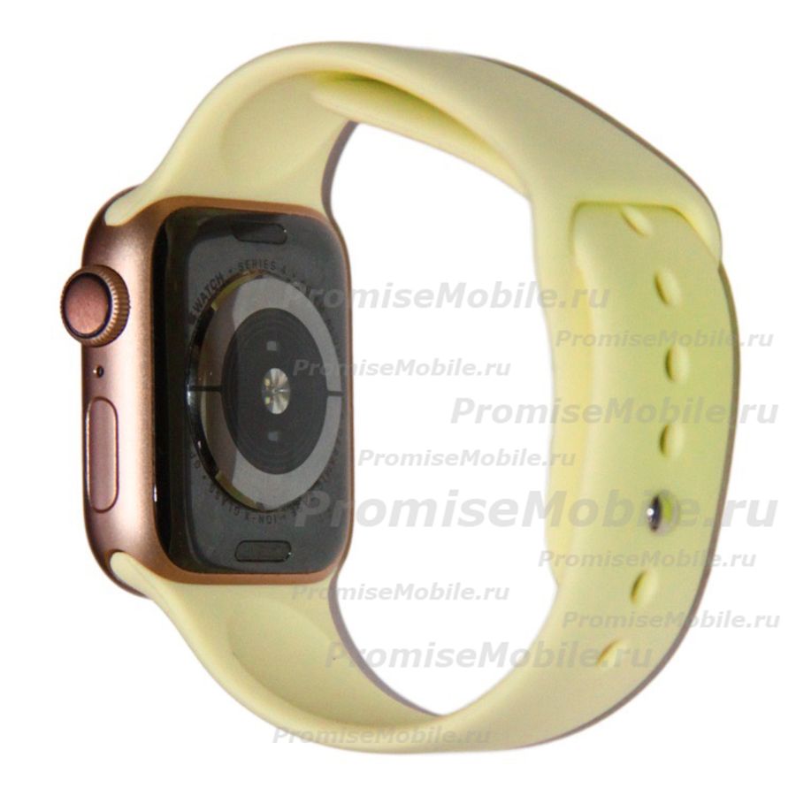 Ремешки для Apple Watch Series 7 (41 mm) Sport Band силиконовый (размер S) <лимонный крем> ― 