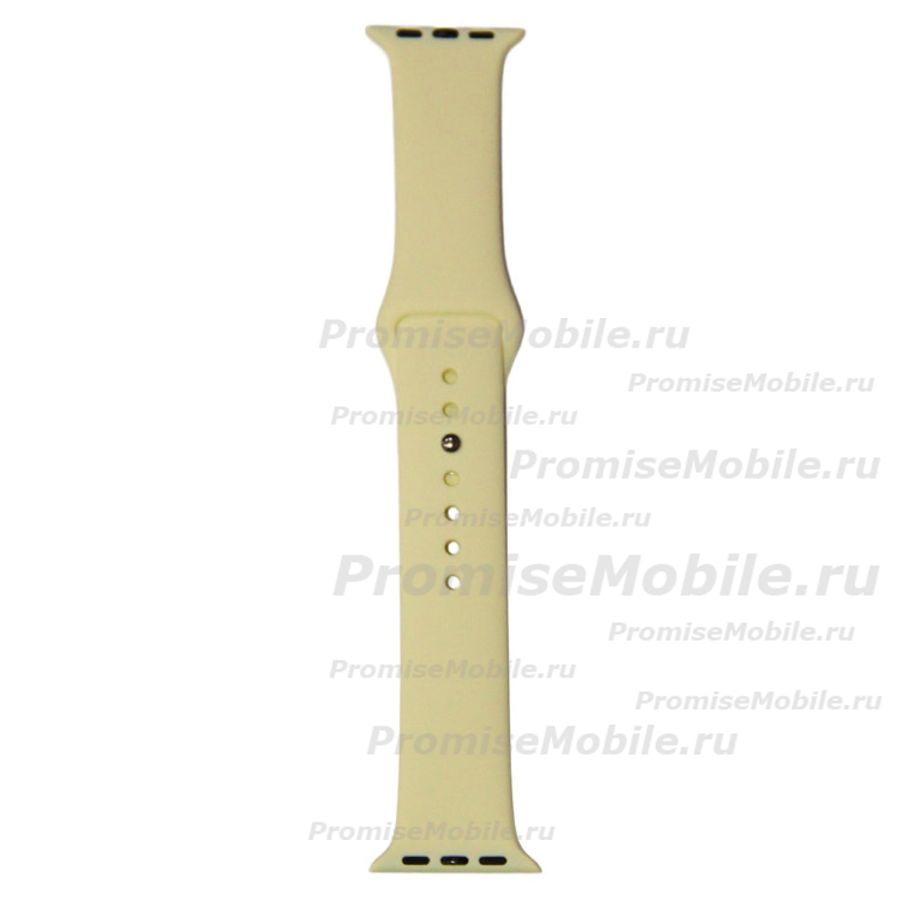 Ремешки для Apple Watch Series 7 (41 mm) Sport Band силиконовый (размер S) <лимонный крем> ― 