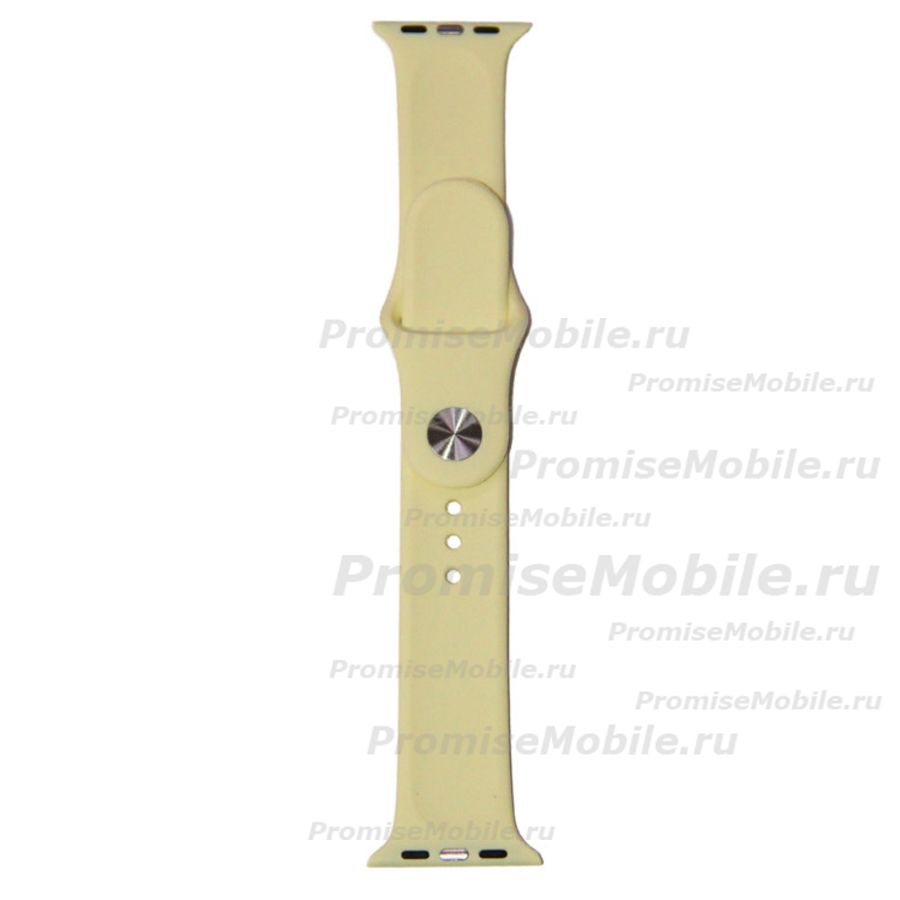 Ремешки для Apple Watch Series 7 (41 mm) Sport Band силиконовый (размер S) <лимонный крем> ― 