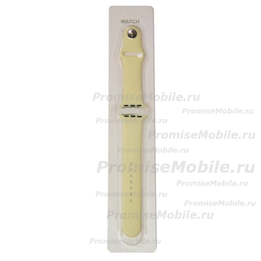 Ремешки для Apple Watch Series 7 (41 mm) Sport Band силиконовый (размер S) <лимонный крем> ― 